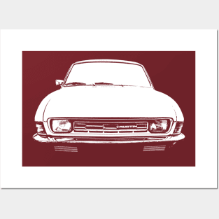 Austin Allegro 1970s classic car monoblock white Posters and Art